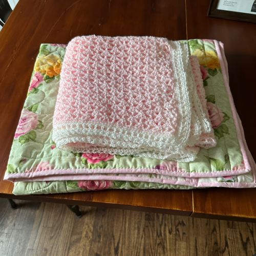 Hand Crochet Baby Blanket and quilt