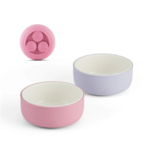 Porcelain Bowl with Silicone Suction Sleeves