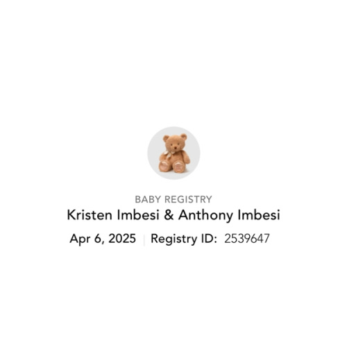 View Kristen Imbesi and Anthony Imbesi’s Registry at Bloomingdale’s