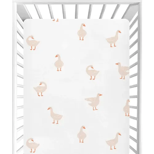 CaTaKu Cute Gooses Duck Baby Crib Sheets Mini Crib Sheets Fitted for Boys Girls, Neutral Crib Mattress Sheet Toddler Bed Sheets, 27"x 39"