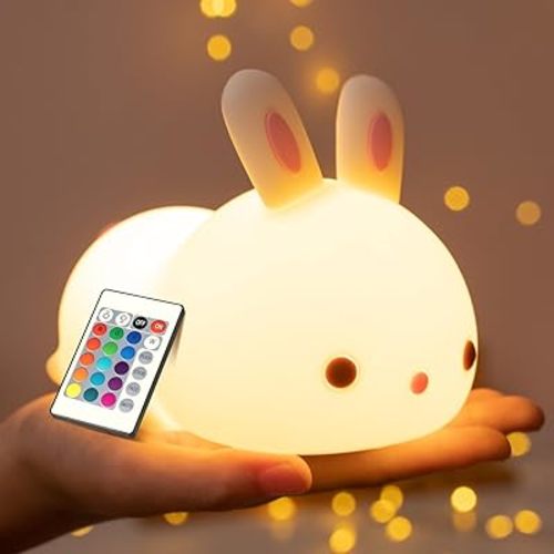 Kids Night Light for Kids,16 Colors+Remote Cute Night Light,Dimmable+Tap Control +Rechargeable Baby Night Light for Girls Night Light,Gifts Squishy Night Light,Silicone Night Light,Cute Night Light