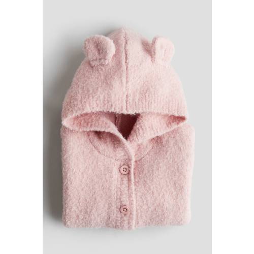 HOODED BOUCLÉ-KNIT CARDIGAN