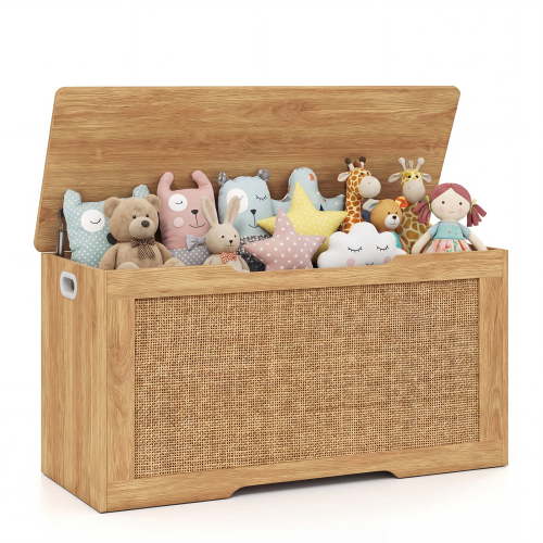 Costway Kids Storage Bench, 40” Toy Box with Flip Top, 2 Metal Hinges and Side Handles