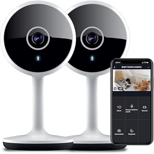 Geeni Vivid Indoor Smart Wi-Fi Camera, 1080p HD Surveillance with 2-Way Talk and Motion Detection, Compatible with Alexa and Google Assistant, No Hub Required (2 Pack)