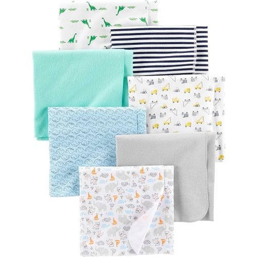 Simple Joys by Carter's Unisex Babies' Flannel Receiving Blankets, Pack of 7