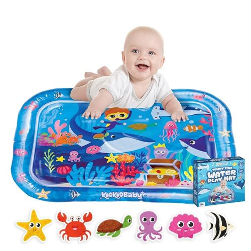 Water Tummy Time Mat for Baby - 26"x20" Large Premium Tummy Time Toys for Baby Boy or Baby Girl, Infant Water Mat for Above 3 Month, Water Play Mat for Baby, Sensory Play Mat (Blue Whale)