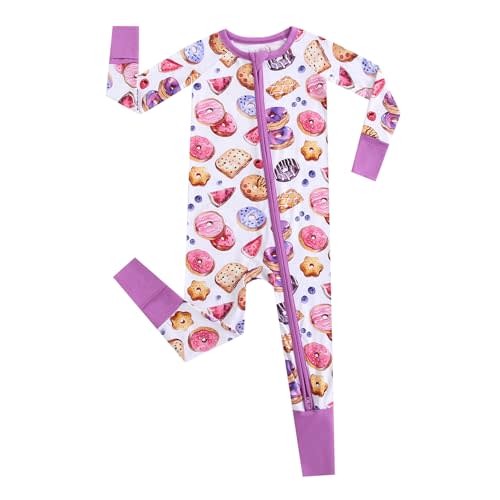 Little Starlet Bamboo Viscose Baby Romper, One Piece Jumpsuit for Boys & Girls, 2-Way Zipper with Reversible Mitten Cuffs