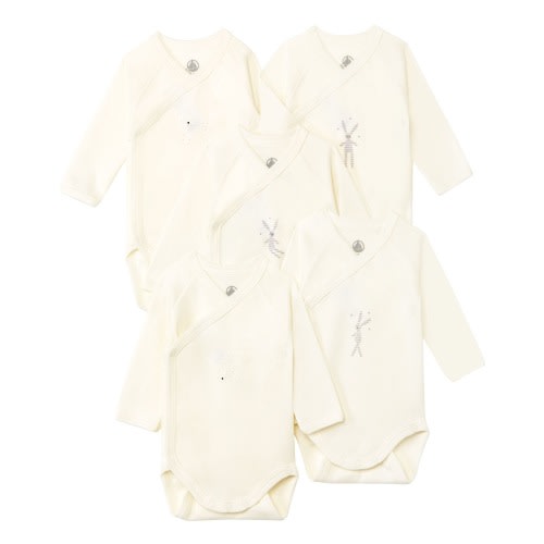Newborn Crossbody Playsuit - Set of 5 | White