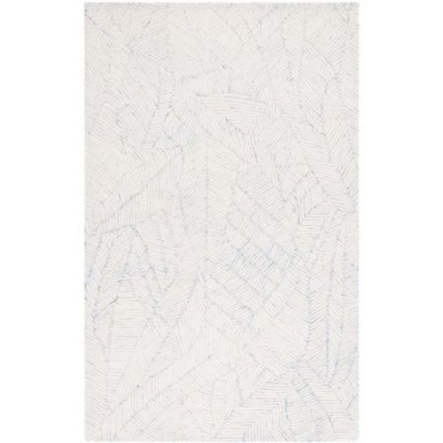 Ebony EBN123 Handmade Tufted Area Rug - Blue/Ivory - 6' X 6' Square - Safavieh