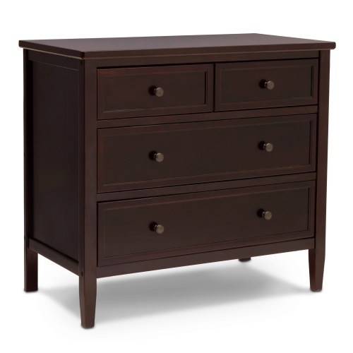 Delta Children Epic 3 Drawer Dresser with Interlocking Drawers - Greenguard Gold Certified, Walnut Espresso