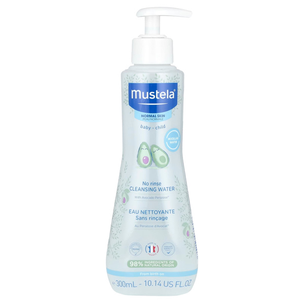 Mustela No-Rinse Micellar Cleansing Water for Babies - Made with Natural Avocado Perseose & Aloe Vera - Safely Cleans Baby's Face, Hands & Diaper Area - 1 or 2-Pack - Various Sizes