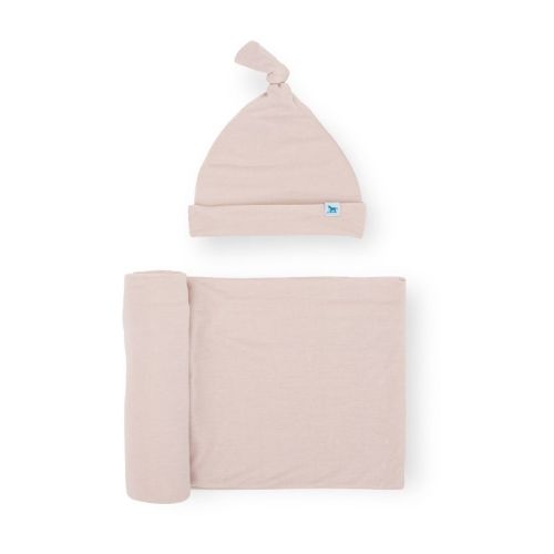 Little Unicorn Stretch Knit Swaddle & Hat - Soft Blush