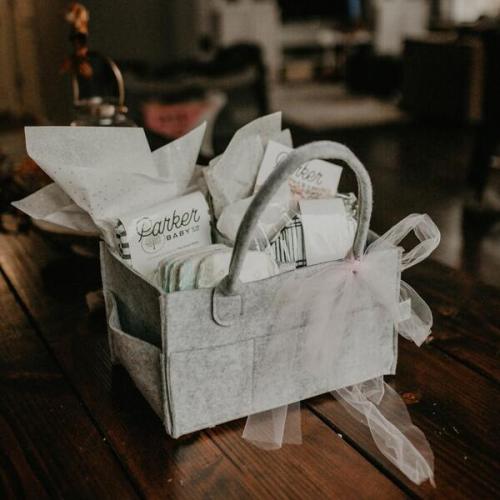 Durable Felt Removable Insert Diaper Caddy, Oatmeal - Parker Baby Co. | Maisonette