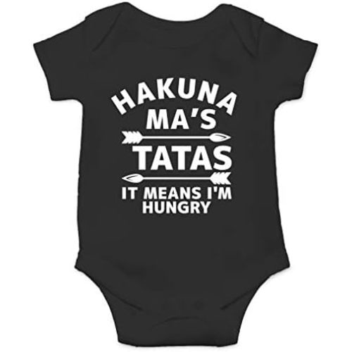 AW Fashions Hakuna Ma's Tatas It Means I'm Hungry Baby Bodysuit Funny Cute Adorable Newborn Romper Clothing