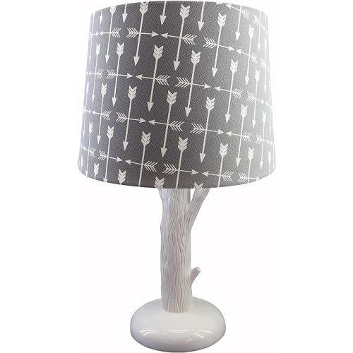 Levtex Baby - Trail Mix Table Lamp and Shade - White Tree with Grey Shade Lamp - Nursery Accessories - Measurements: 16 in. high and 8 in. Diameter