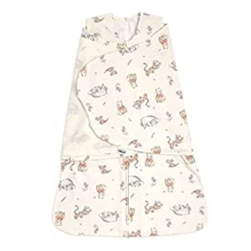 HALO Disney 100% Cotton Sleepsack Swaddle, 3-Way Adjustable Wearable Blanket, TOG 1.5, Winnie Frolic, Newborn, 0-3 Months