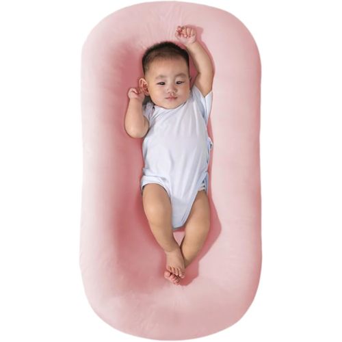 Baby Lounger Pillow for Newborn Babies 0-12 Months, Soft Breathable Infant Lounger Pillow Newborn Nest for Baby (Pink)