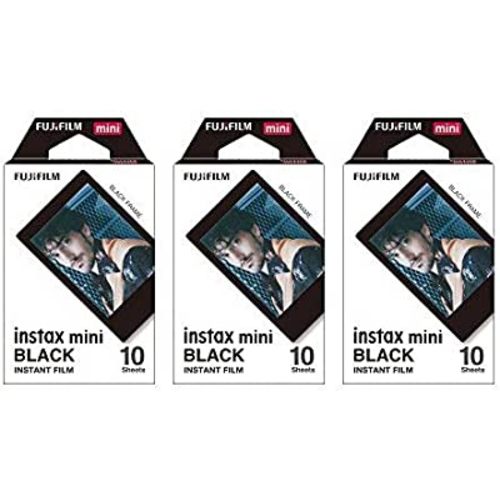 Fujifilm Instax Mini Instant Film BLACK FRAME 3-PACK BUNDLE SET , Film Black Frame ( 10 x 3 ) for Mini 90 8 70 7s 50s 25 300 Camera SP-1 Printer