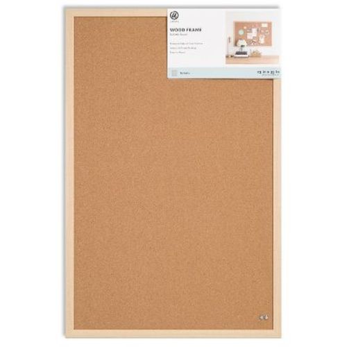 U Brands 23"x35" Birch Wood Frame Bulletin Board
