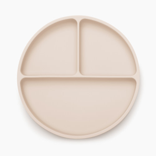 AEIOU Suction Divided Plate - Oat Milk