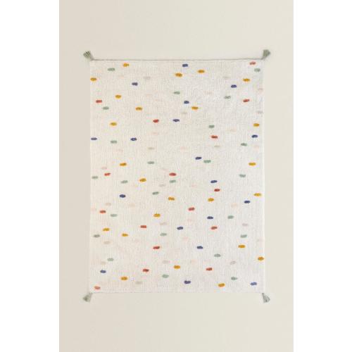 CHILDREN’S MULTICOLORED POLKA DOT COTTON AREA RUG - Oyster-white | ZARA United States