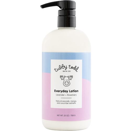 TUBBY TODD Everyday Baby Lotion - Non-Toxic, Hypoallergenic Baby Moisturizer for Sensitive Skin - Made With Natural Extracts & Plant- Based Ingredients - Lavender Rosemary - 25 Fl Oz