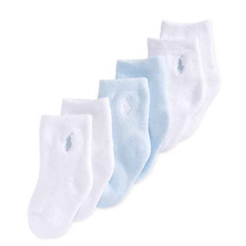 Ralph Lauren Baby Boys Full Terry Crew Socks, Pack of 3