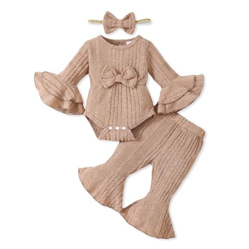 SUNNY PIGGY Baby Girl Clothes Infant Newborn Outfits Romper 0-18 Month Toddler Girls’ Clothing Pant Set
