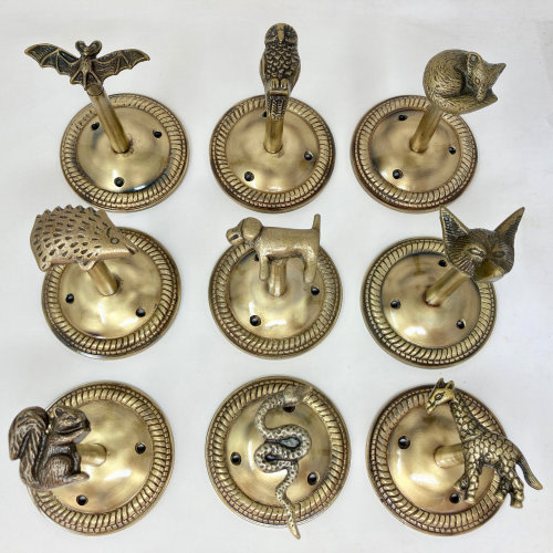 Animal Hook | Curtain Hold Back | Curtain Tie Back | Jewellery Hook | Antique Brass | Iron |