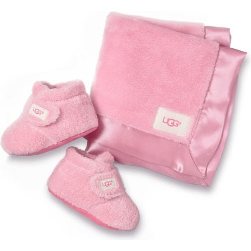 Baby Bixbee Bootie & Lovey Blanket Set, Bubble Gum Pink