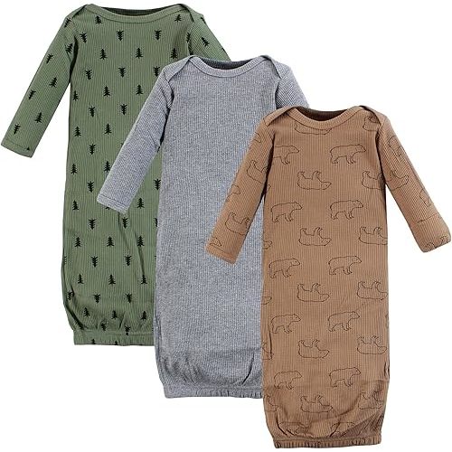 Hudson Baby Unisex Baby Thermal Gown 3pk