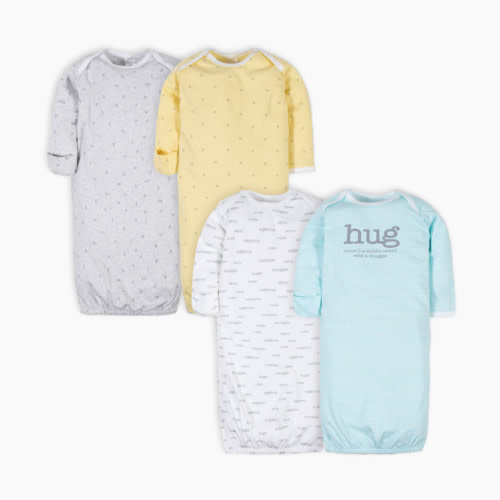 Gerber Gown (4 Pack) - Neutral Hugs, 0-6M