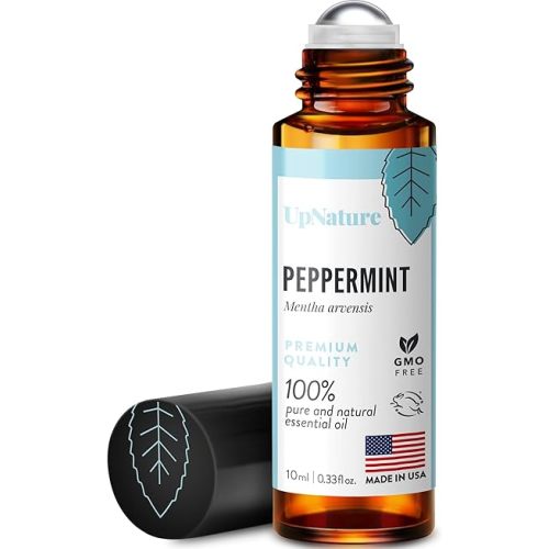 UpNature Peppermint Essential Oil Roll On - Natural Nausea Morning Sickness Relief for Pregnant Women - Pregnancy Must Haves Rollerball Roller