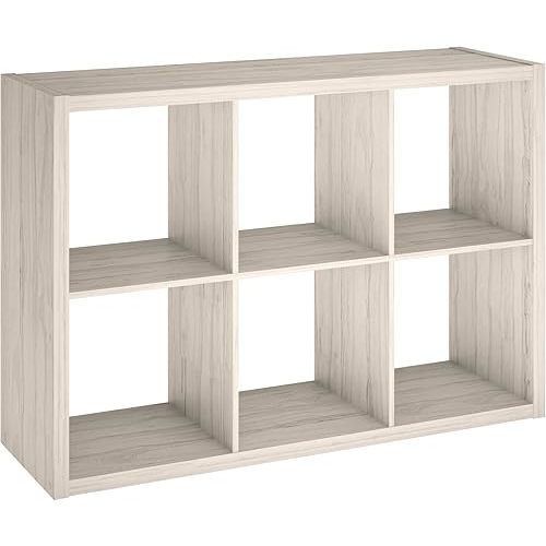 ClosetMaid 4569 Decorative Open Back 6-Cube Storage Organizer, Bleached Walnut