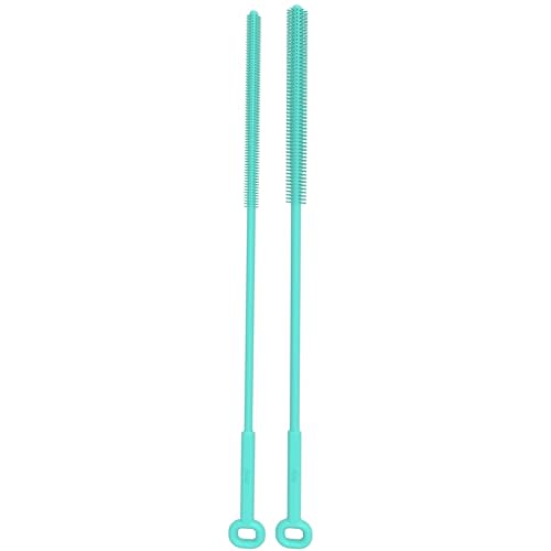 WQSS AOEIU Reusable Silicone Straw Brush,Straw Cleaner,Pipe Cleaners,Extra Long Cleaner Brush for Cleaning Bottle Metal Glass Straws Drink Lid,Straw Cover,Smoothie Straw,Drinking Mint Green 6mm+8mm