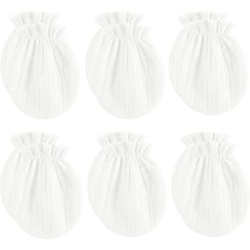 Newborn Mittens No Scratch 100% Cotton Mitts Boy Girl baby mittens 0-6 months 6 Pack