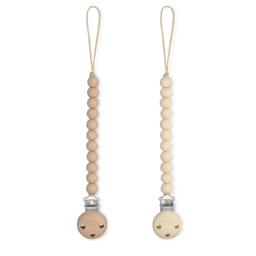 Beige & Light Beige - Comfy Cubs Pacifier Clips 2 Pack