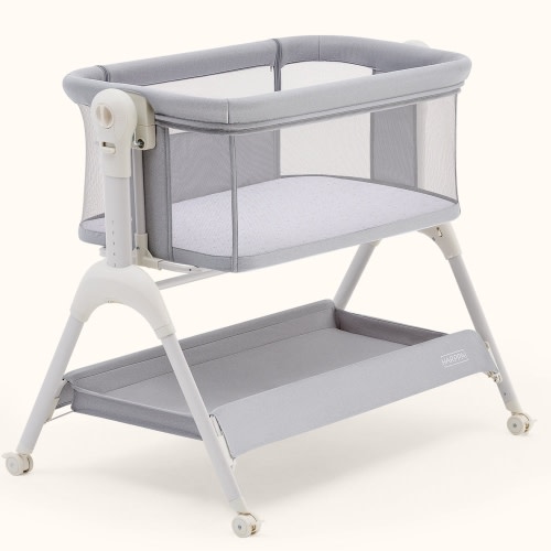 HARPPA Cuddly Sway | 3-in-1 Rocking Baby Bassinet & Bedside Sleeper with Anti-Reflux Mattress for Newborns | Attaches to Bed, Adjustable Height, Tool-Free Setup, Portable Wheels, CPSC Certified, Gentle Rocking Motion | Ideal for Infants, Safe Co-Sleeping
