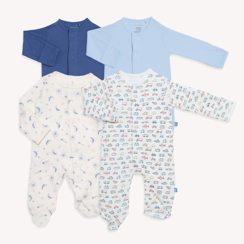 midnight motoring organic cotton magnetic footies | 4 set – Magnetic Me