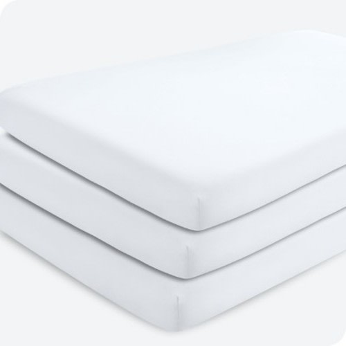 Fitted Crib Sheet - Hydro-Brushed Microfiber by Bare Home, Color: White, Size: crib - 3 pack