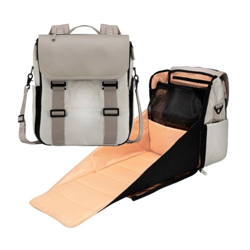 PAPERCLIP Willow Eco-Friendly Diaper Bag Backpack - Unisex Baby Diaper Bag with Changing Station - Perfect Baby Bag for Mom/Dad - Spacious Travel Companion - Stylish & Practical - Panaleras Para Bebe