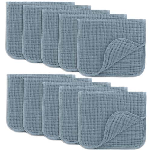 Comfy Cubs Muslin Burp Cloths 20" X 10", Pack of 10 - Large, 6-Layer, – Absolutely Cutely
