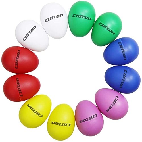 Clifton Plastic Egg Shakers Set 12 Pcs Percussion Musical Shaker