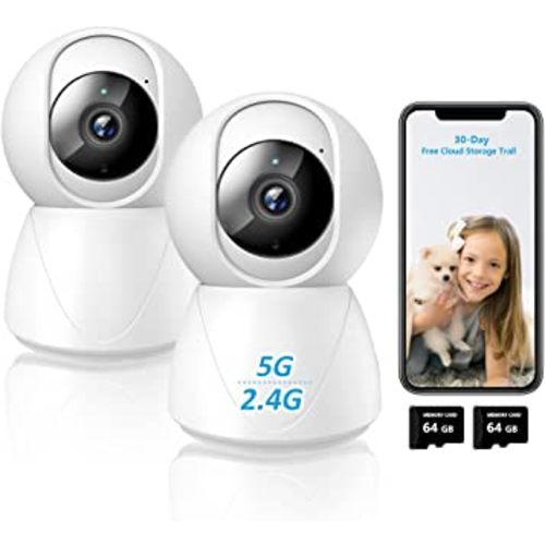 2K Baby Monitor Camera with Phone App, 5G WiFi Security Camera Indoor, 360 PTZ Home Camera for Pet, Color Night Vision, 2-Way Audio, Motion Detection