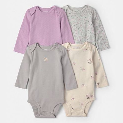 Baby Girl Carter's 4-Pack Long-Sleeve Bodysuits