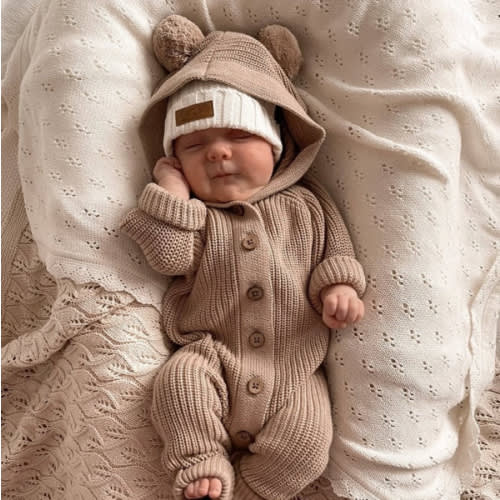 Infant Hooded Romper | Classic Hoodie Romper | Brave Little Lamb