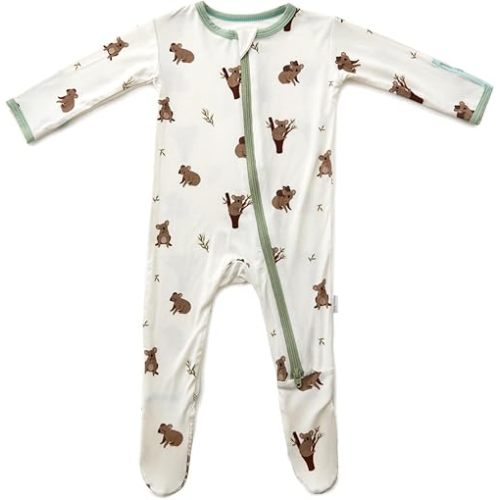 Bamboo Little Soft Baby Footie Pajamas, Baby Clothes, Newborn Sleepers, 95% Viscose and 5% Spandex, 0-24 Months