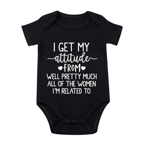 listery I Get My Attitude From All The Women Pretty Baby Bodysuit Funny Baby Girl Clothes Attitude Baby Bodysuit