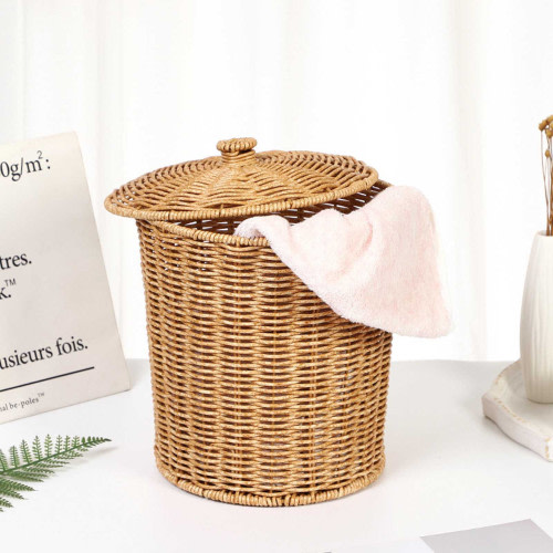 AZXY Laundry Hamper with Lid,Wicker Laundry Basket,Clothes Hampers with Lids Clearance,Large Woven Dirty Clothes Storage Basket