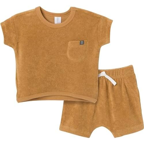 Modern Moments by Gerber Baby Boys' 2-Piece Knit Terry Shirt and Short